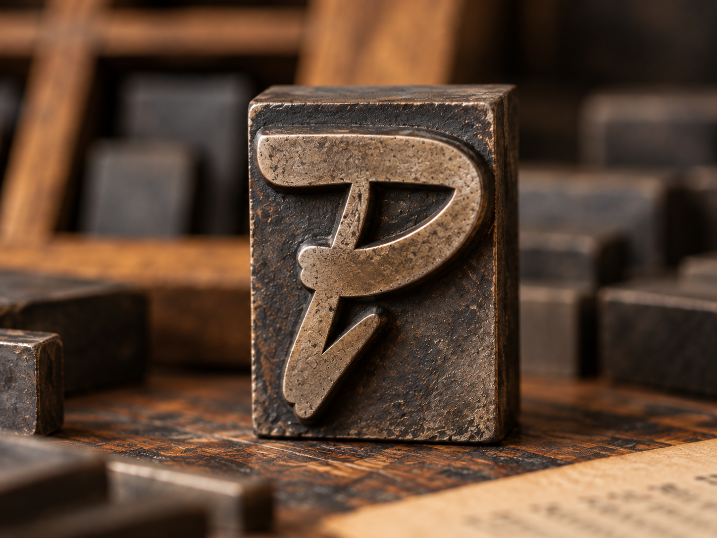 Historische Druckletter P